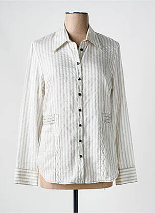 Chemisier coupe cintrée manches longues blanc QUATTRO femme