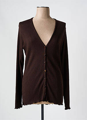 Gilet manches longues coupe cintrée marron MADIVA femme