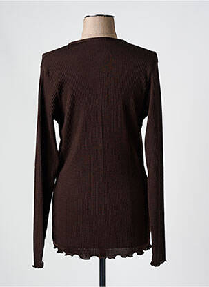 Gilet manches longues coupe cintrée marron MADIVA femme