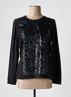 Top coupe cintrée manches longues noir ROSE ELECTRON femme
