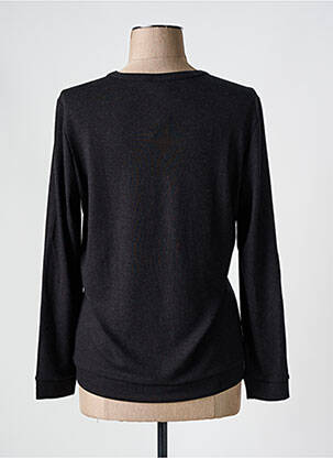 Top coupe cintrée manches longues noir ROSE ELECTRON femme