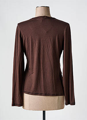 Top coupe cintrée manches longues marron COTE ANGLAISE femme