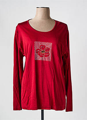 Tunique manches longues rouge MANADOUR pour femme