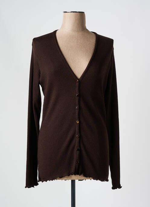 Gilet manches longues marron MADIVA pour femme