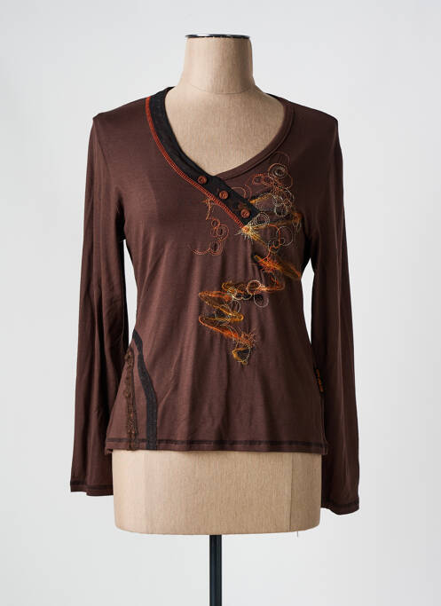 Top marron COTE ANGLAISE pour femme