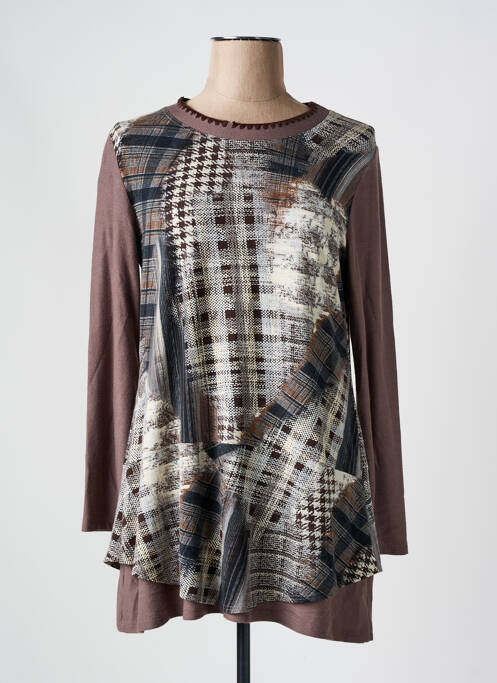 Tunique manches longues marron TELMAIL pour femme