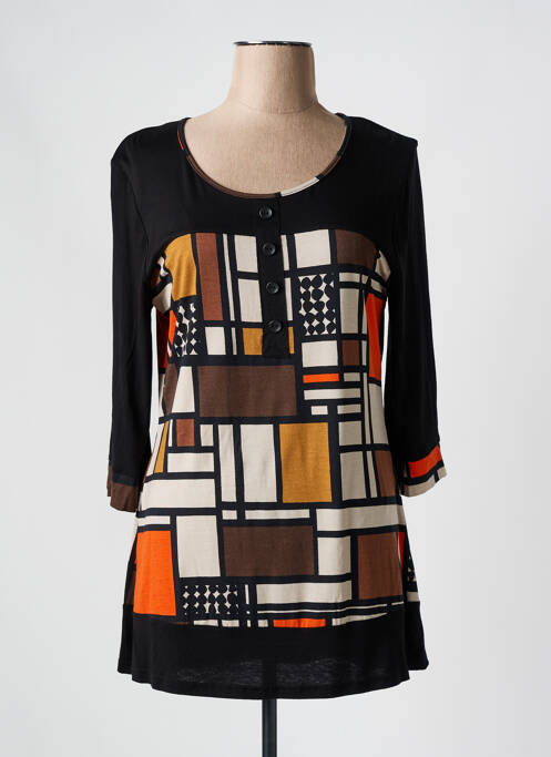 Tunique manches longues noir ATLANTA pour femme