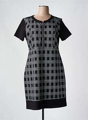 Robe mi-longue manches courtes manches courtes noir S.QUISE femme