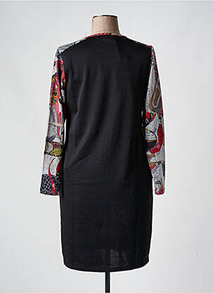 Robe courte manches longues manches longues noir KALISSON femme