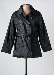 Imperméable manches longues sans capuche noir LUCCHINI femme