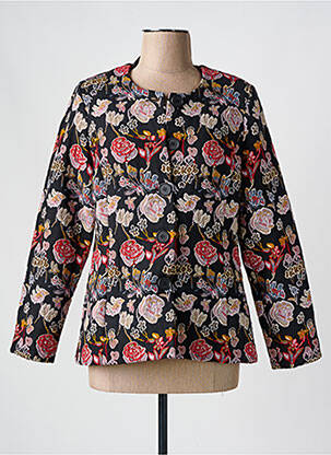 Veste casual col rond noir GEVANA femme