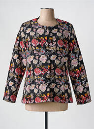 Veste casual col rond noir GEVANA femme