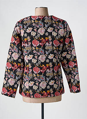 Veste casual col rond noir GEVANA femme