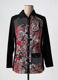 Chemisier coupe cintrée manches longues noir S.QUISE femme