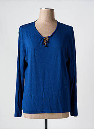 T-shirt manches longues manches longues bleu JEAN DELFIN femme