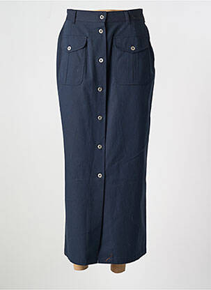 Jupe longue coupe droite bleu ATLANTA femme
