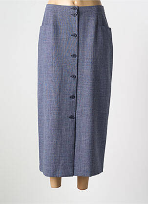 Jupe longue coupe droite bleu FRANCE RIVOIRE femme