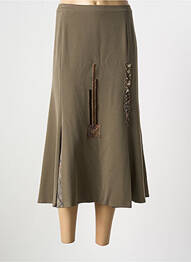 Jupe longue fermeture zippée au dos vert FRANCE RIVOIRE femme
