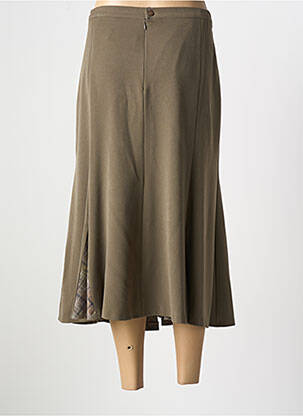 Jupe longue fermeture zippée au dos vert FRANCE RIVOIRE femme