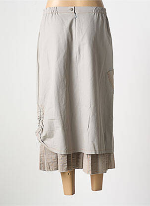 Jupe mi-longue coupe droite gris GEVANA femme