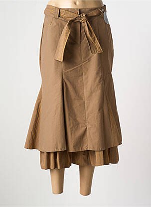 Jupe mi-longue coupe évasée marron COTE ANGLAISE femme
