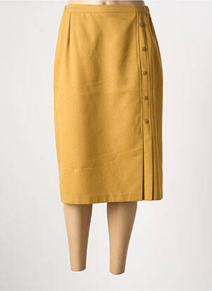 Jupe mi-longue coupe droite jaune FRANCE RIVOIRE femme