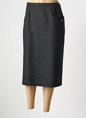 Jupe mi-longue coupe droite gris FRANCE RIVOIRE femme