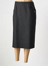 Jupe mi-longue coupe droite gris FRANCE RIVOIRE femme