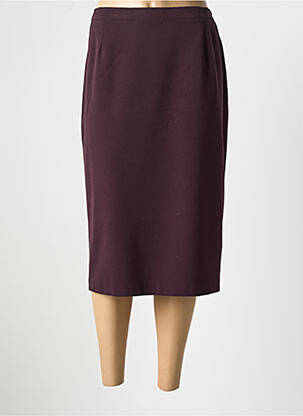 Jupe mi-longue coupe droite violet GUY DUBOUIS femme