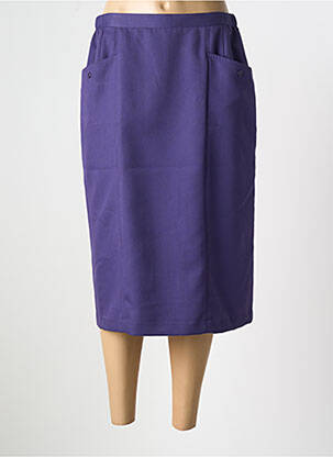 Jupe mi-longue coupe droite violet FRANCE RIVOIRE femme