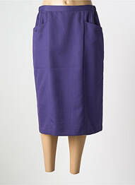 Jupe mi-longue coupe droite violet FRANCE RIVOIRE femme