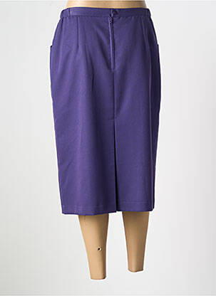 Jupe mi-longue coupe droite violet FRANCE RIVOIRE femme