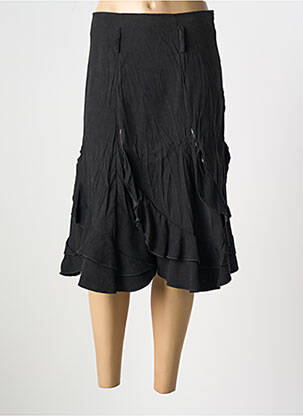 Jupe mi-longue fermeture zip latéral noir LA BANDE A NANA femme