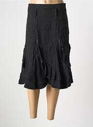 Jupe mi-longue fermeture zip latéral noir LA BANDE A NANA femme