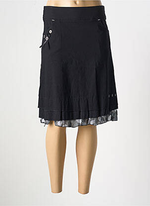 Jupe mi-longue stretch noir MODISSIMO femme