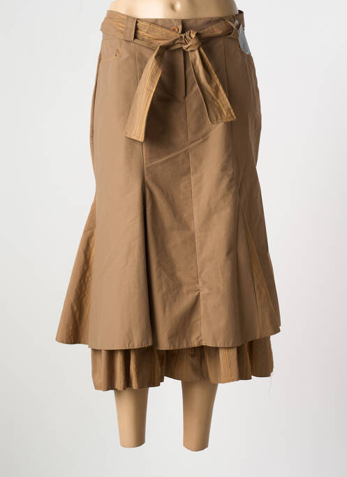 Jupe mi-longue marron COTE ANGLAISE pour femme