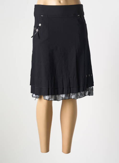 Jupe mi-longue noir MODISSIMO pour femme