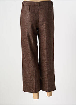 Pantalon 7/8 tissage popeline taille normale marron LUCCHINI femme