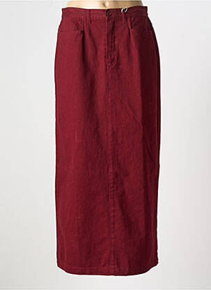 Jupe longue coupe droite rouge STK femme