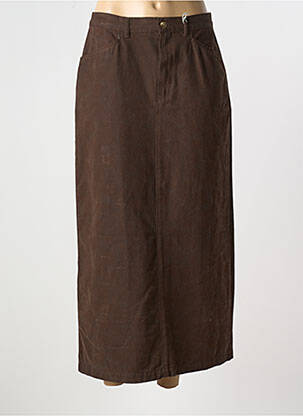 Jupe longue coupe droite marron STK femme