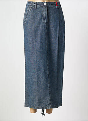 Jupe longue coupe droite bleu STK femme