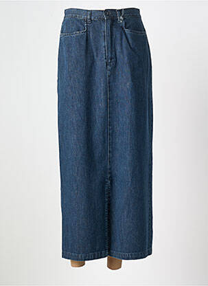 Jupe longue coupe droite bleu STK femme
