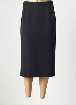 Jupe mi-longue coupe droite noir FRANCE RIVOIRE femme