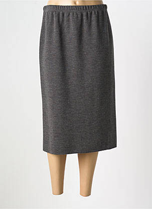 Jupe mi-longue coupe droite gris FRANCE RIVOIRE femme