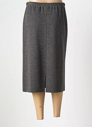 Jupe mi-longue coupe droite gris FRANCE RIVOIRE femme