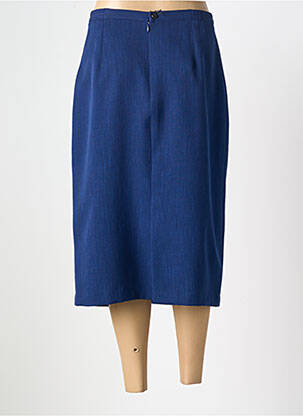Jupe mi-longue coupe droite bleu FRANCE RIVOIRE femme