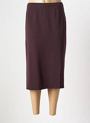 Jupe mi-longue stretch violet GUY DUBOUIS femme