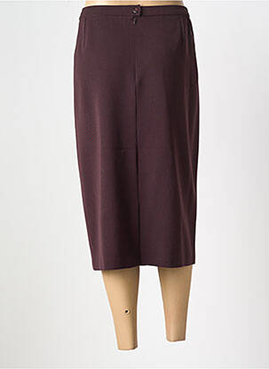 Jupe mi-longue stretch violet GUY DUBOUIS femme