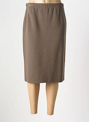 Jupe mi-longue coupe droite marron TELMAIL femme