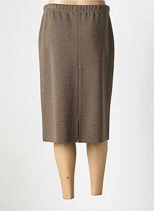Jupe mi-longue coupe droite marron TELMAIL femme